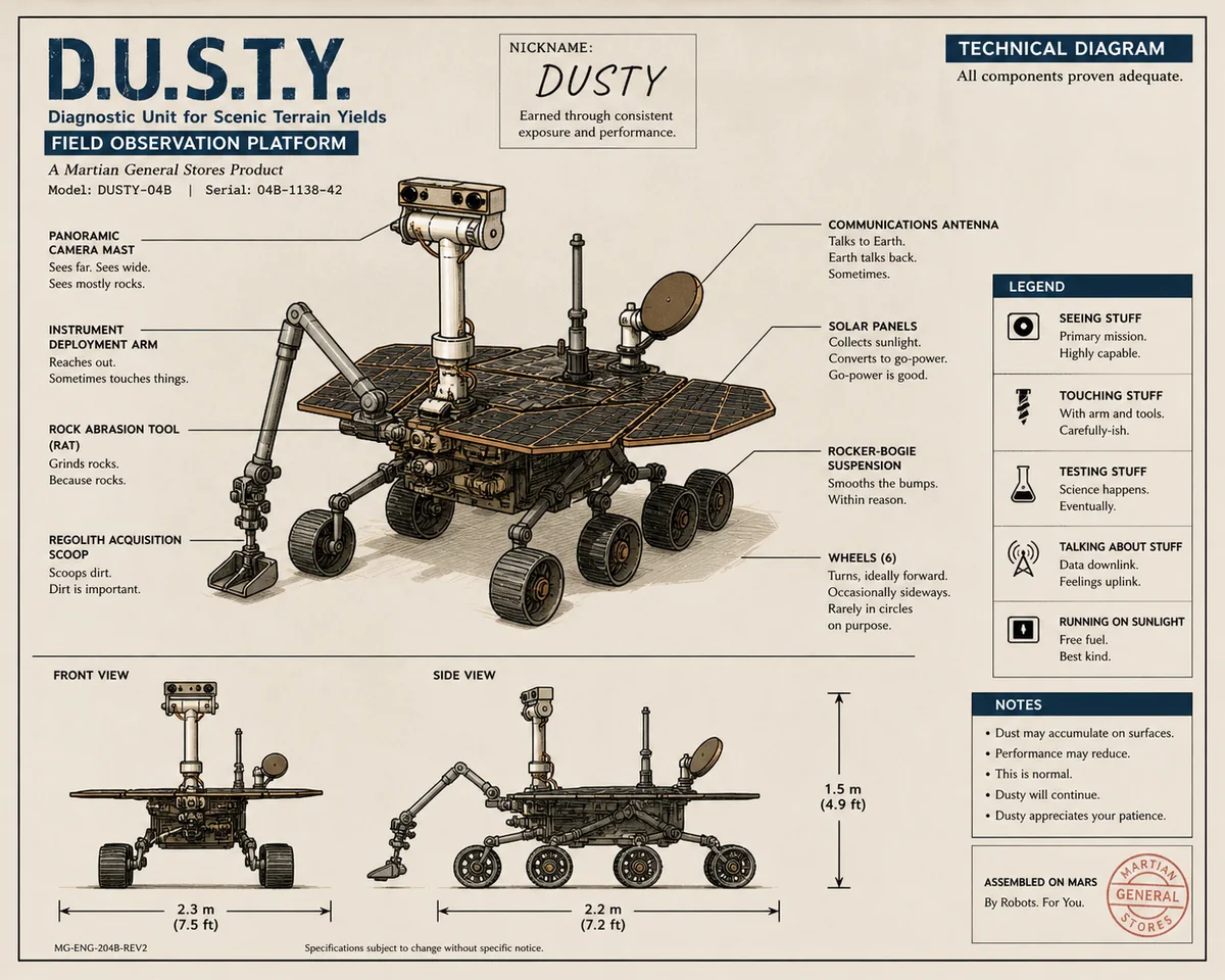 Dusty rover infographic.